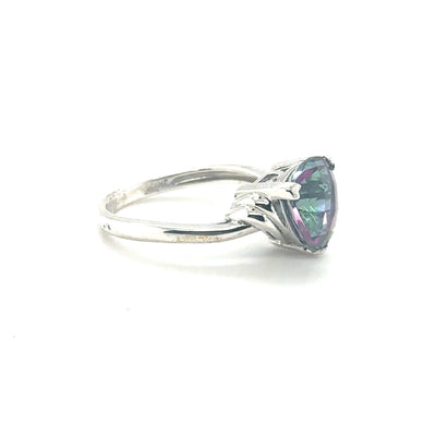 Sterling Silver Trillion Mystic Topaz Ring