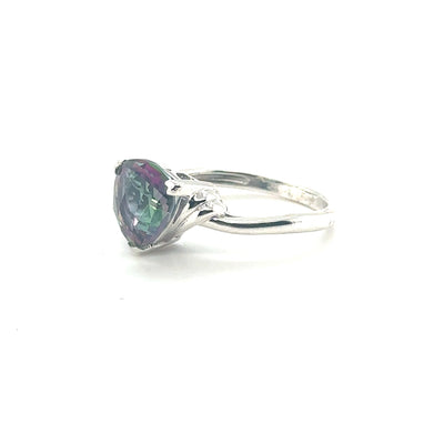 Sterling Silver Trillion Mystic Topaz Ring