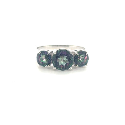 Sterling Silver Ring with Mystic Topaz Gemstones