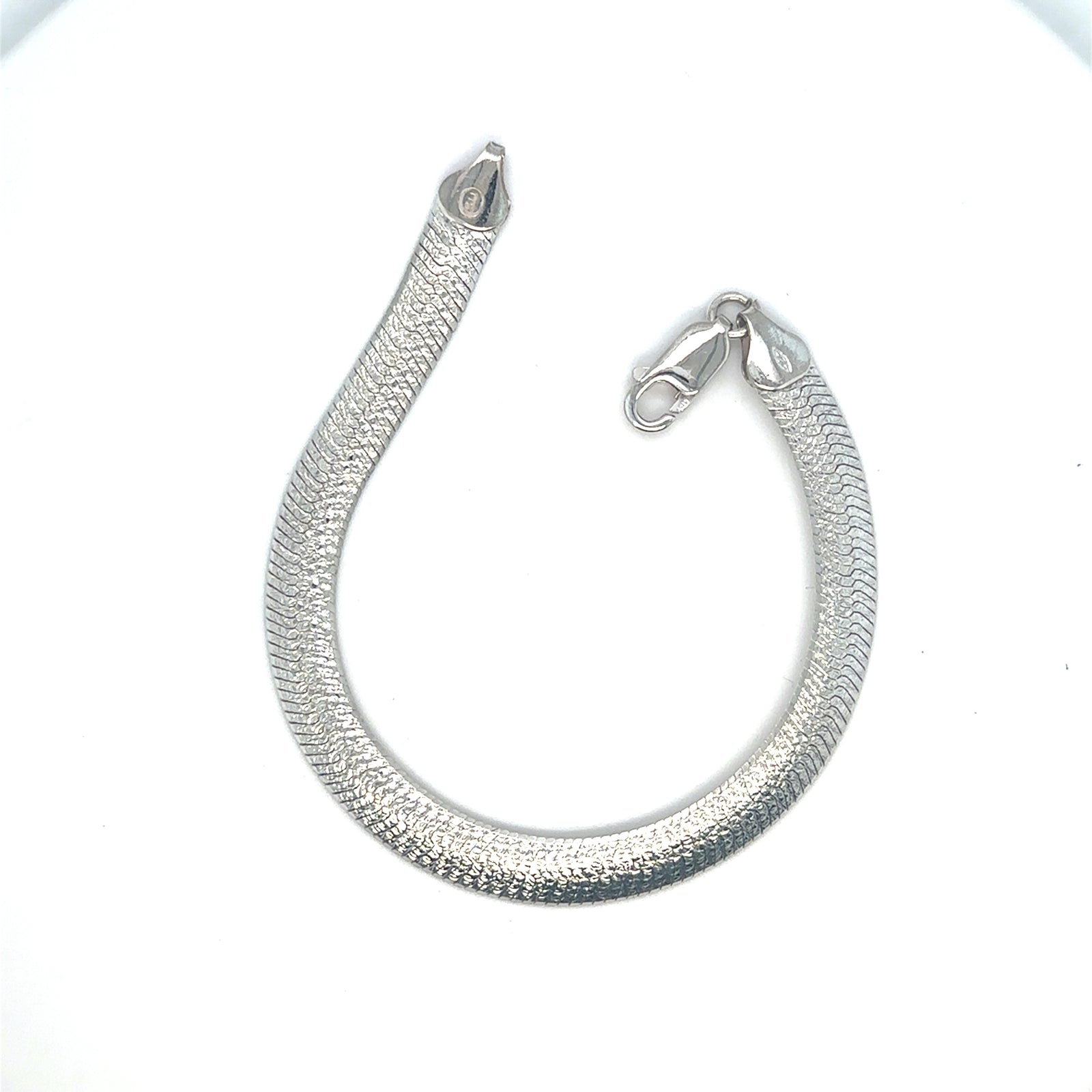 Sterling Silver Textured Herringbone Bracelet