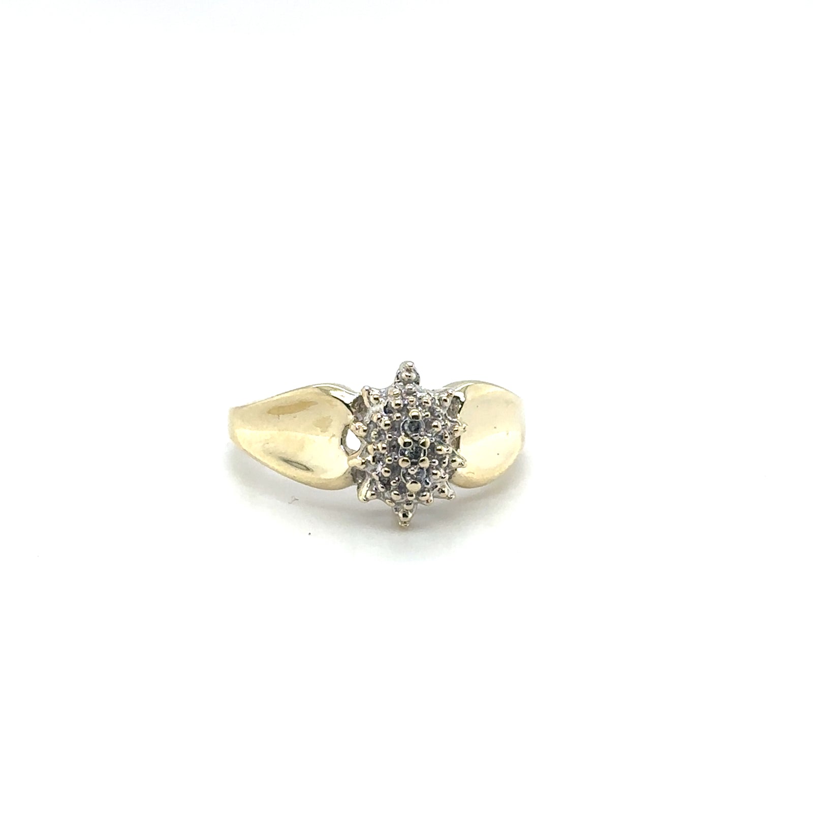 10K Yellow Gold Diamond Cluster Ring