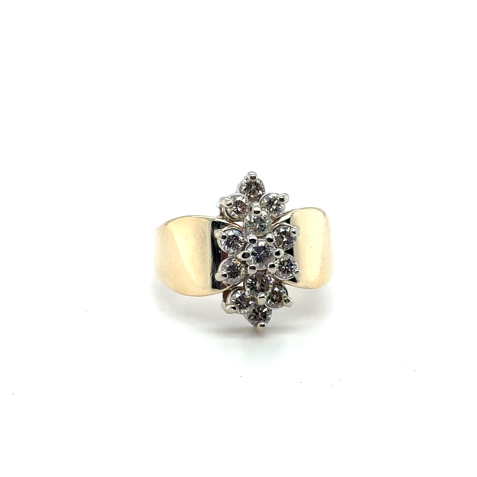 10K Yellow Gold Diamond Cluster Ring