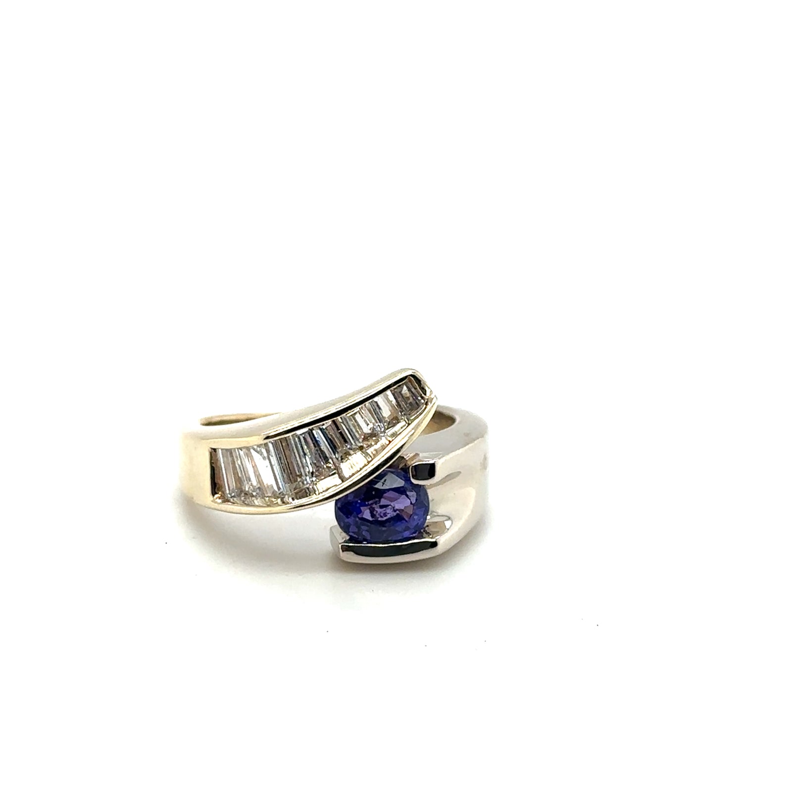 10K Yellow Gold Purple Stone Cocktail Ring