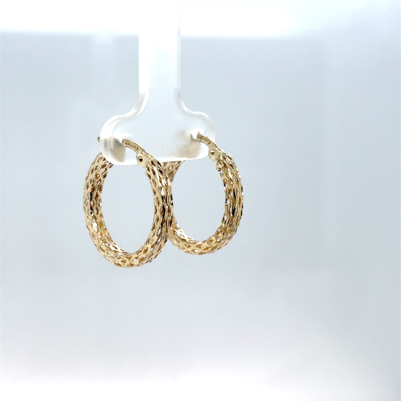 10K Yellow Gold Weave Hoop Earrings