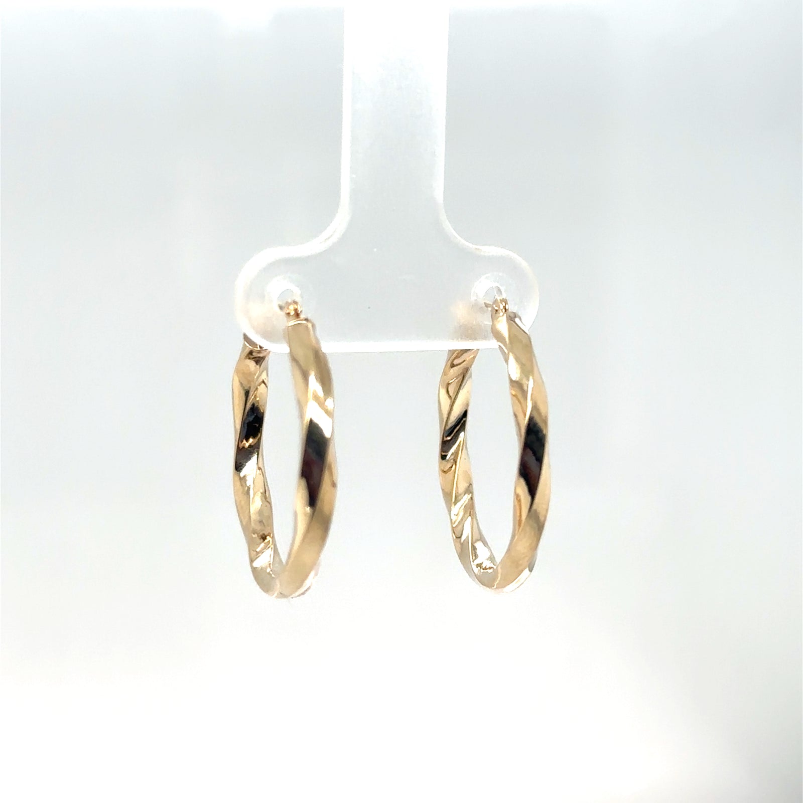 14K Yellow Gold Twisted Hoop Earrings