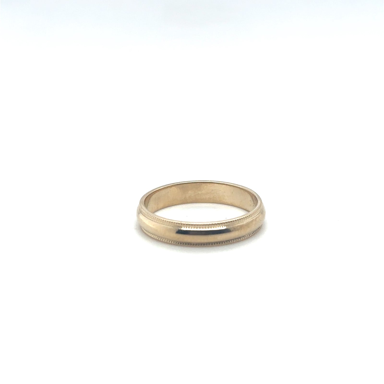 14K Yellow Gold Milgrain Gents Band