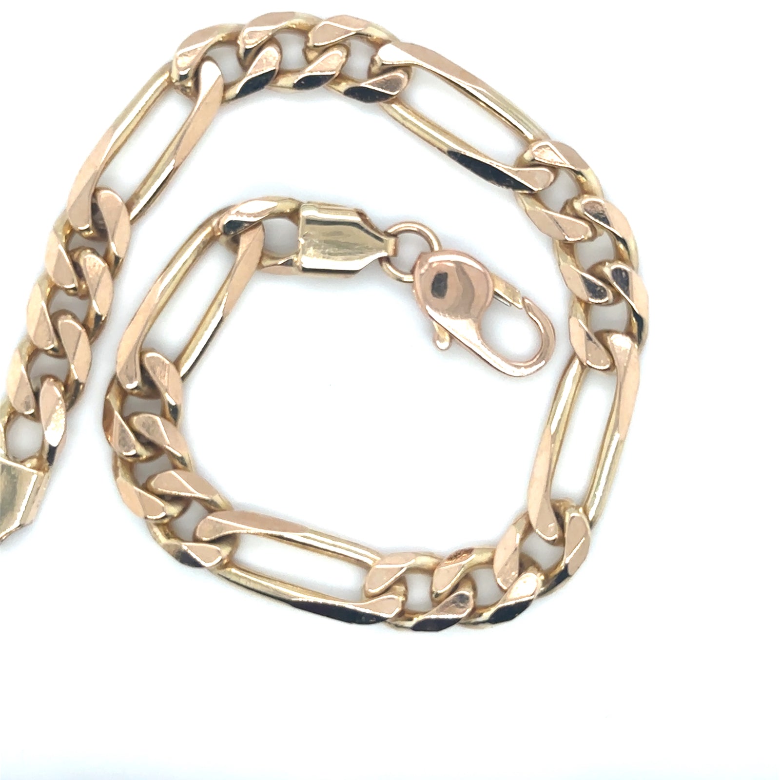 14K Yellow Gold Gents Figaro Bracelet