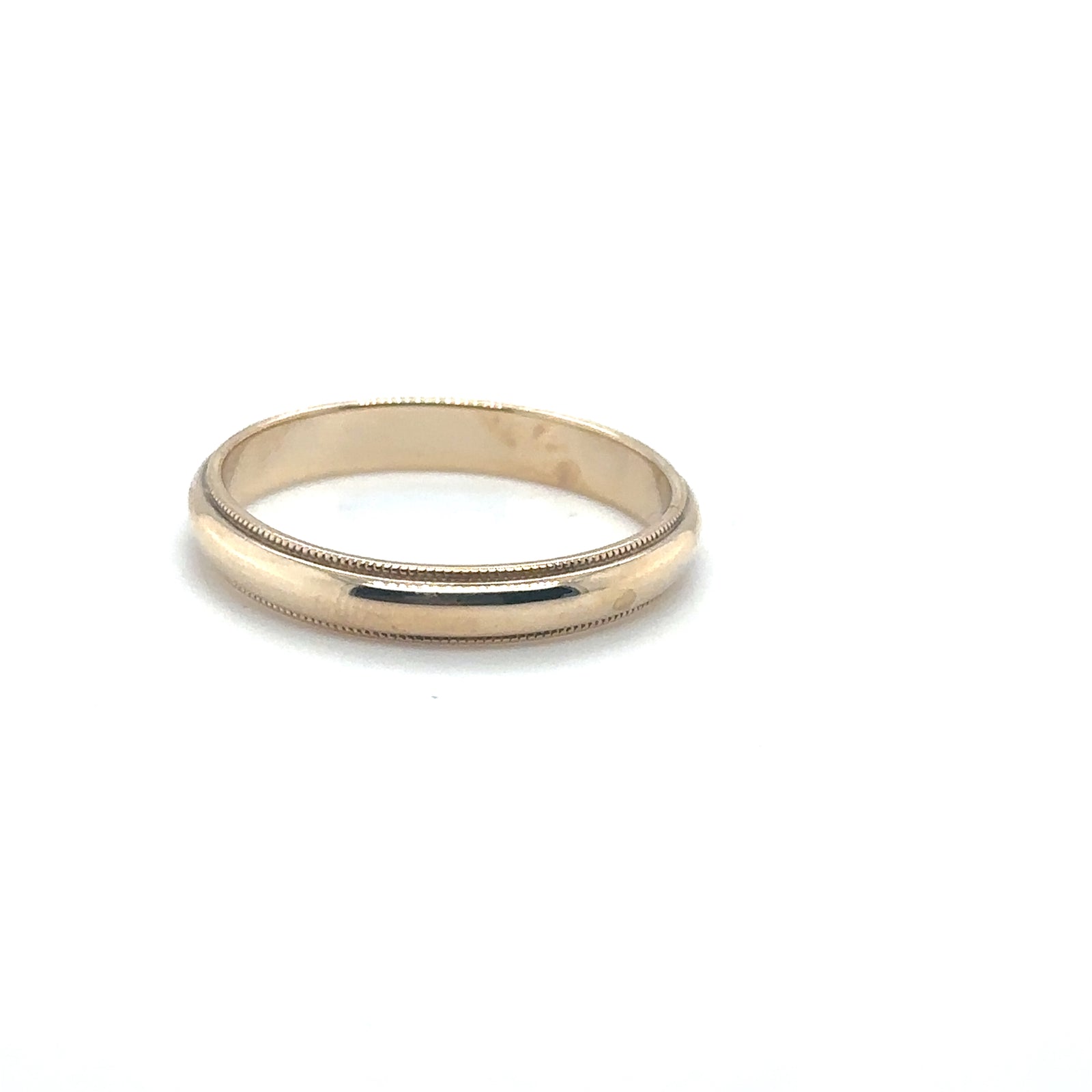 14K Yellow Gold 4mm Milgrain Wedding Band