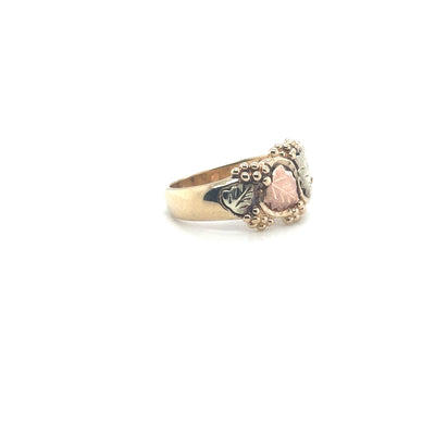 10K Black Hills Gold Leaf & Berry RIng