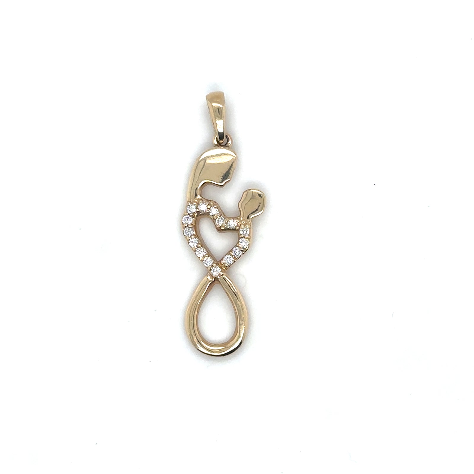 14K Yellow Gold Mommy & Me Pendant