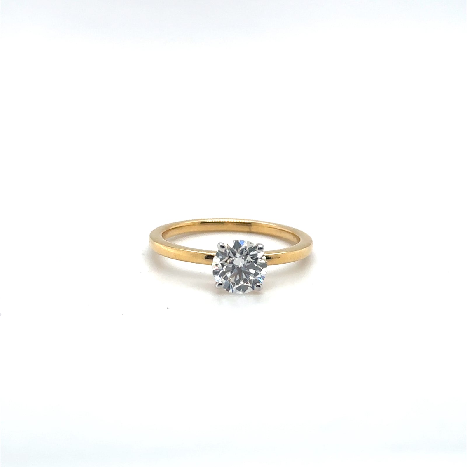 18K Yellow Gold Round Lab Grown Diamond Solitaire