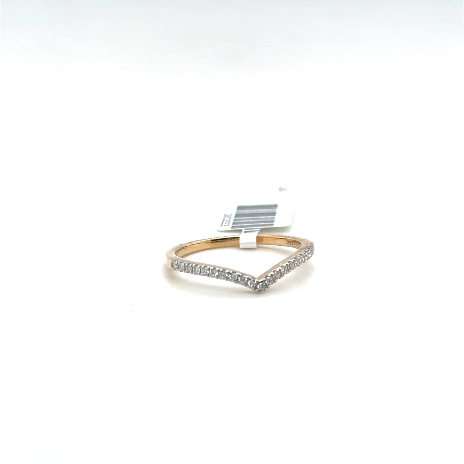14K YG V Shape Diamond Band