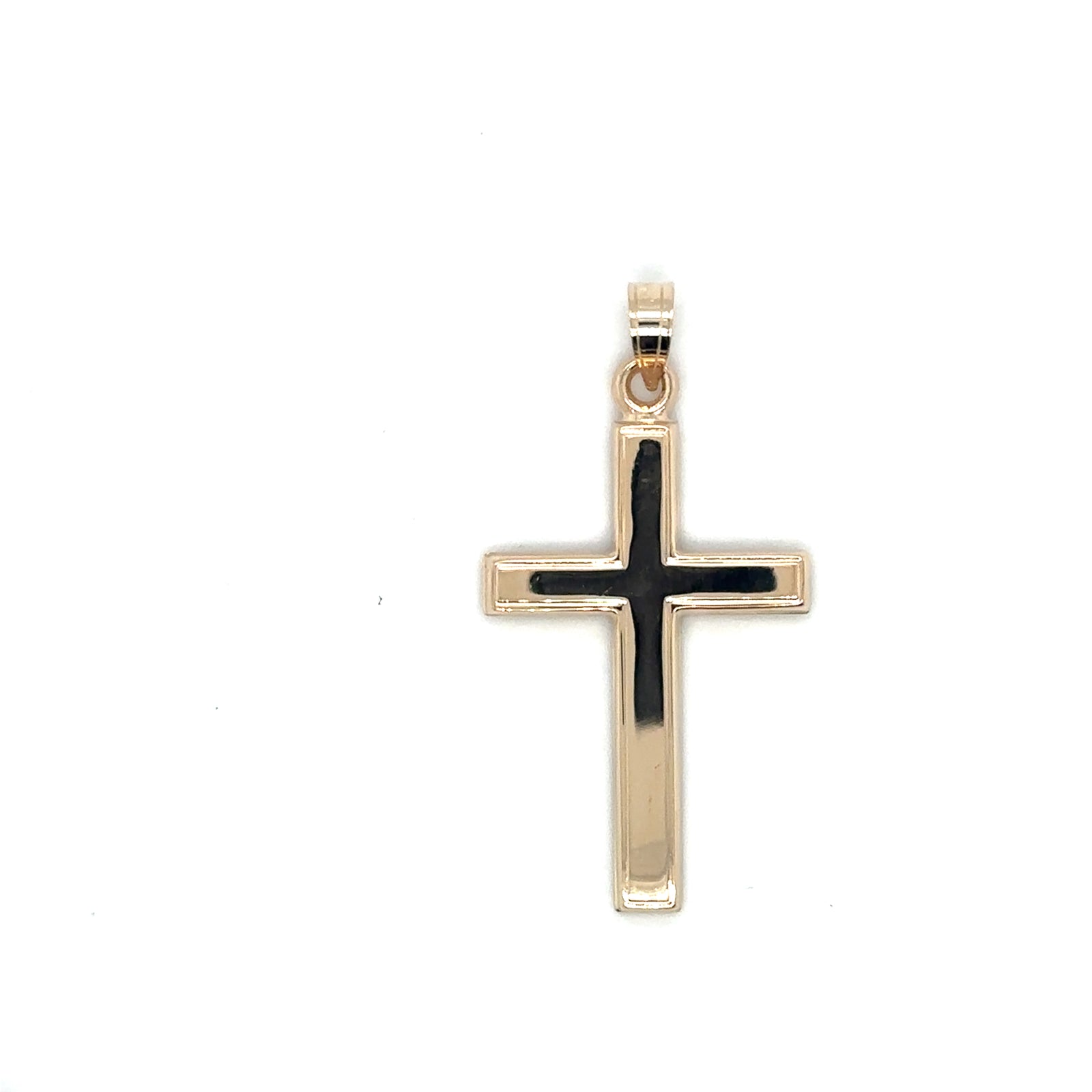14K Yellow Gold Hollow Cross Pendant