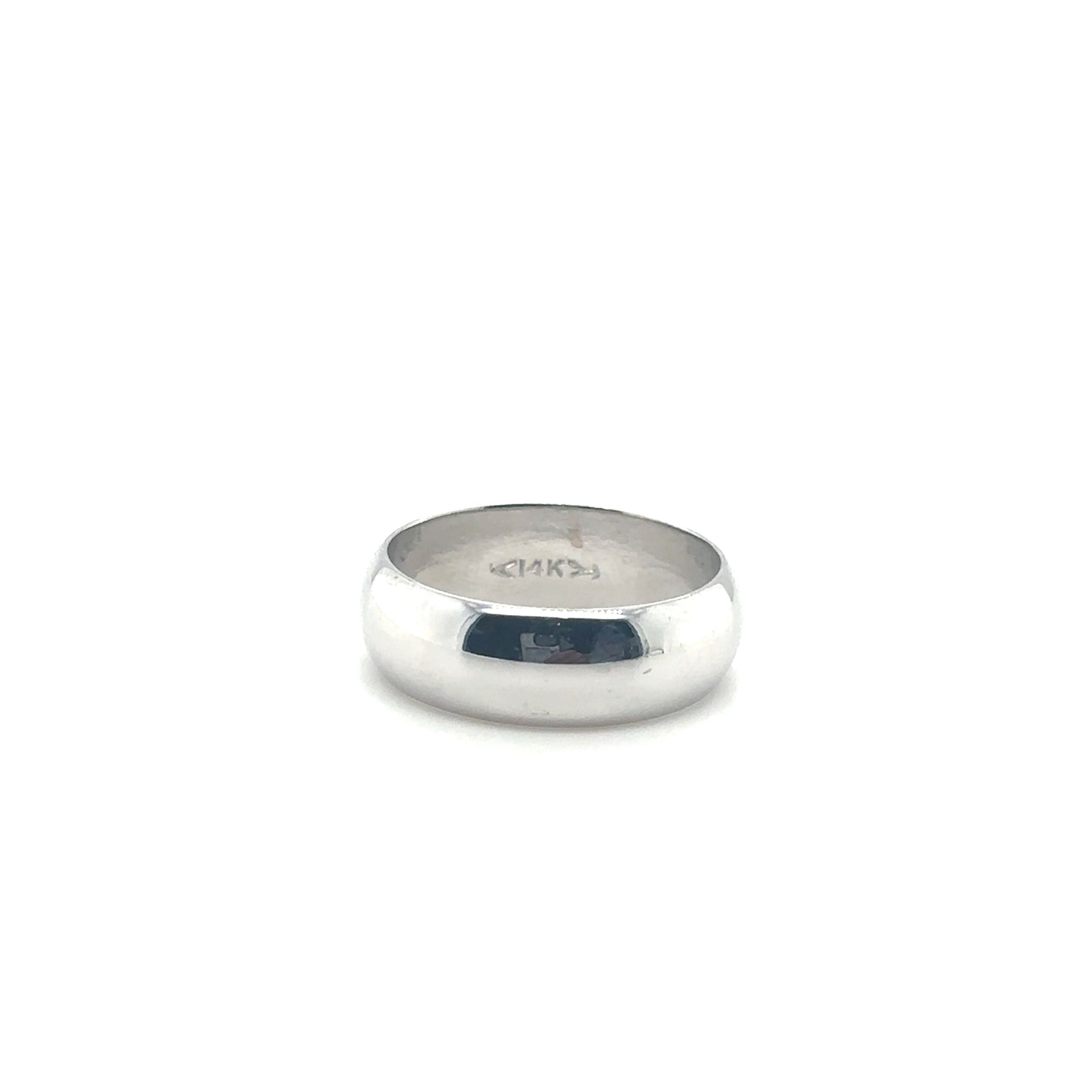 14K White Gold 6mm Dome Band