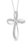 SILVER CROSS DIAMOND PENDANT