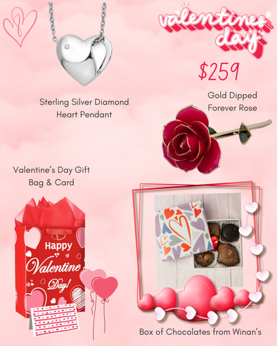 Valentine's Special - Sterling Silver Diamond Heart Pendant