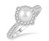 DIAMOND HALO PEARL RING