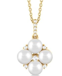 PEARL CLUSTER & DIAMOND FASHION PENDANT