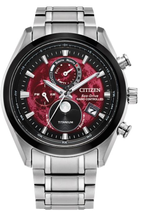 43mm Purple Dial TITANIUM Citizen Tsuki-yomi A-T Eco-Drive Watch - BY1018-55X