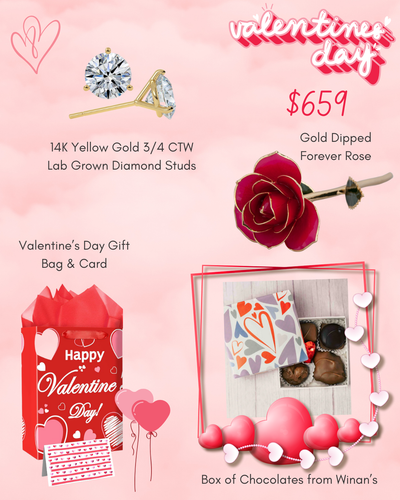 Valentine's Special - 14K Yellow Gold 3/4 CTW Lab Grown Diamond Studs