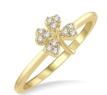STACKABLE CLOVER PETITE DIAMOND FASHION RING
