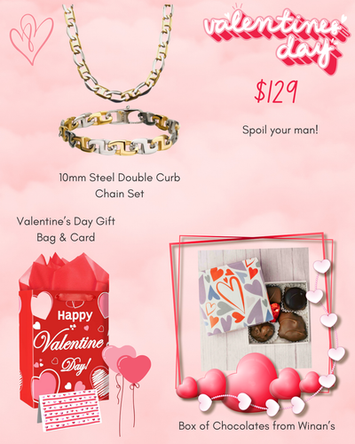 Valentine's Special - Stainless Steel Two-Toned Mariner's Link Set
