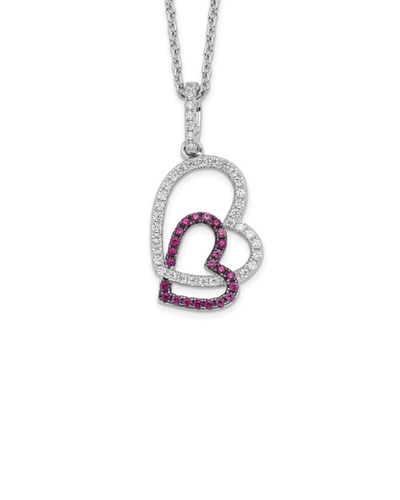 Valentine's Special - Sterling Silver CZ Double Heart Pendant