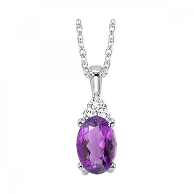 10KT White Gold Birthstone Pendant