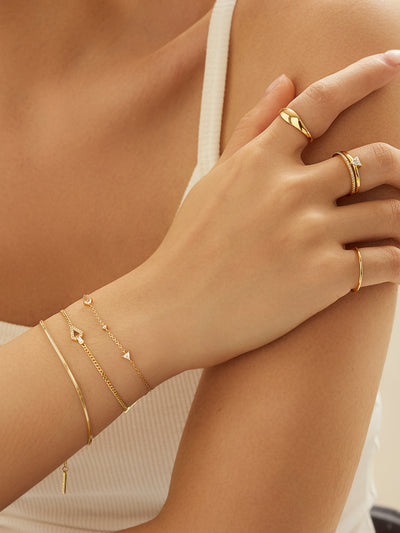 Gold Geometric Cubic Zirconia Bracelet