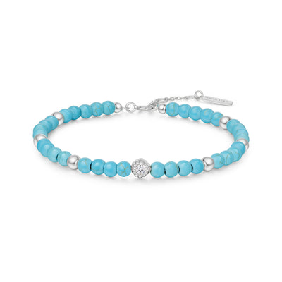 Silver Lab Created Turquoise Bracelet