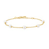 Gold Shell Pearl Station Bracelet