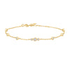 Gold Sparkling Bezel Cubic Zirconia Station Bracelet