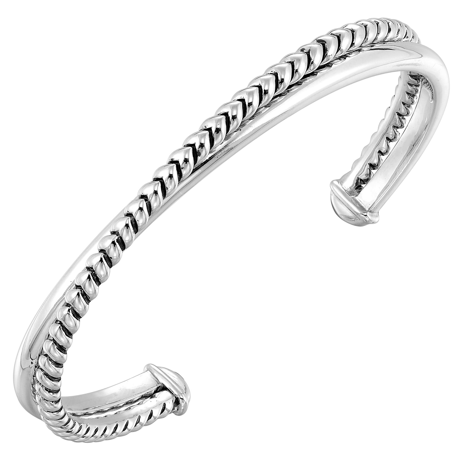 "David Yurman Inspired" Silver Bangle