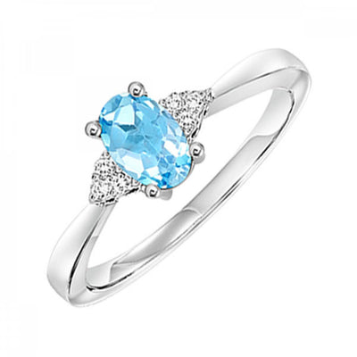 10KT White Gold Birthstone Ring