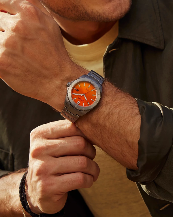 41mm Orange Dial TITANIUM Citizen Eco-Drive Brycen Watch - AW1840