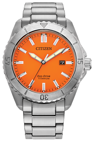 41mm Orange Dial TITANIUM Citizen Eco-Drive Brycen Watch - AW1840-50X