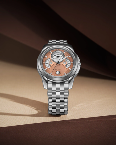 42mm Salmon Dial Citizen Eco-Drive Calendrier Watch - BU0080-52X
