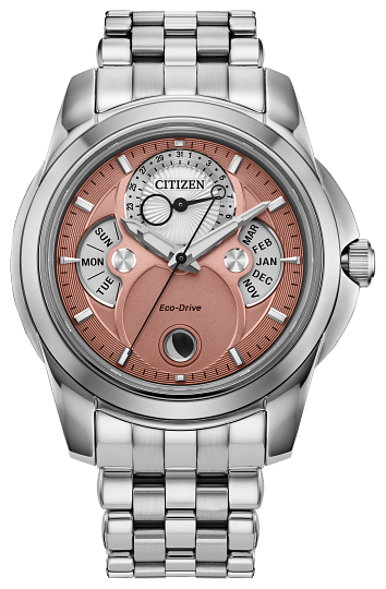 42mm Salmon Dial Citizen Eco-Drive Calendrier Watch - BU0080-52X