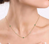 Gemstone & Diamond Station Necklace