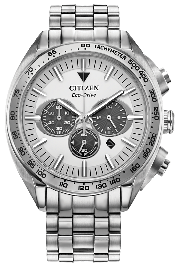 43mm White Dial Citizen Eco-Drive Carson Watch - CA4540-54A