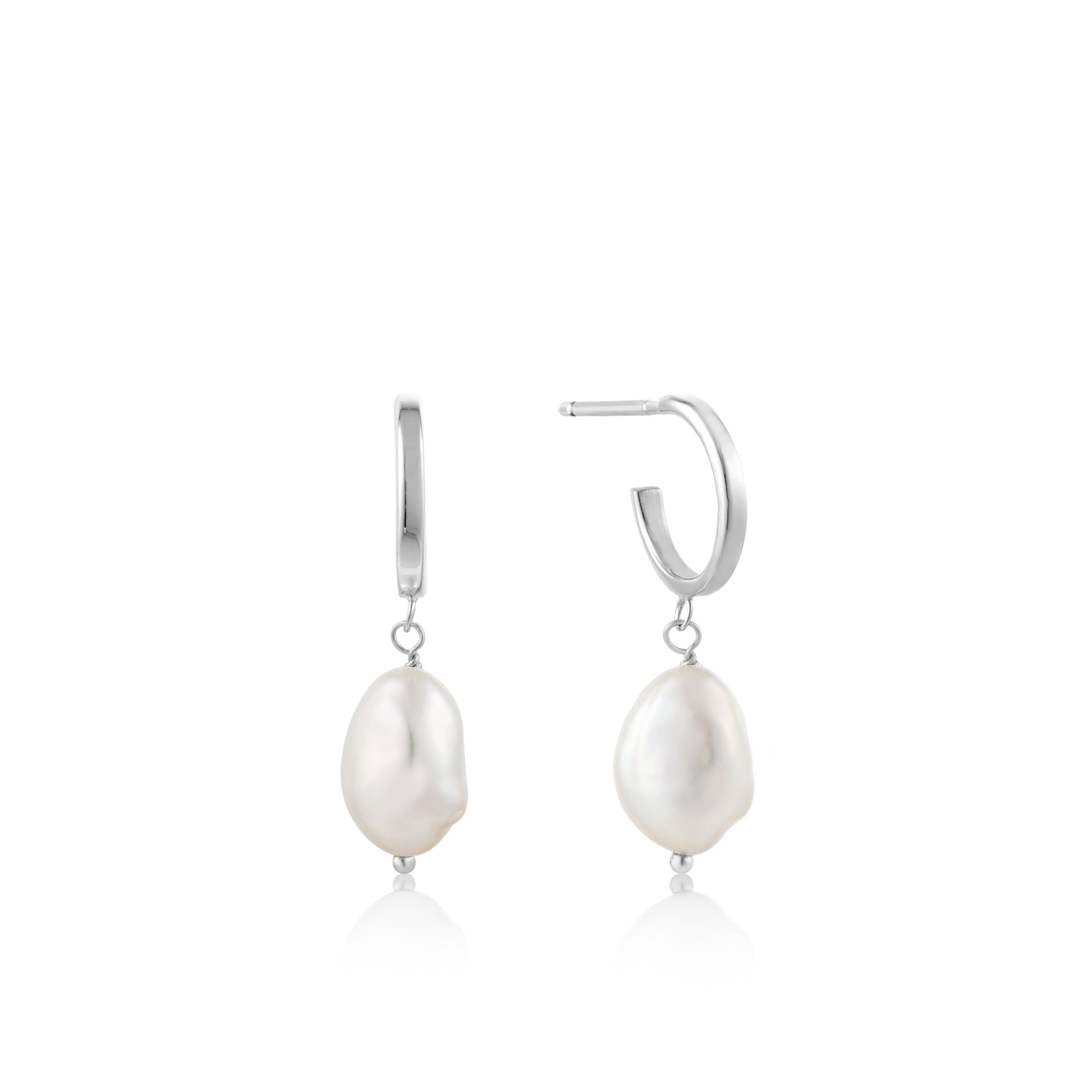 PEARL MINI HOOP EARRINGS