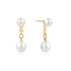 Gold Freshwater Pearl Stud Ear Jackets