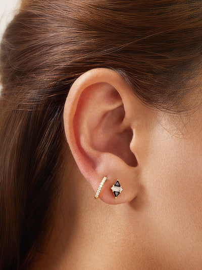 Gold Classic Pavé Huggies