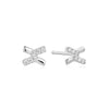 Silver Cross Cubic Zirconia Studs