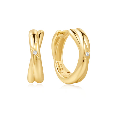 Gold Cross Duo Huggies