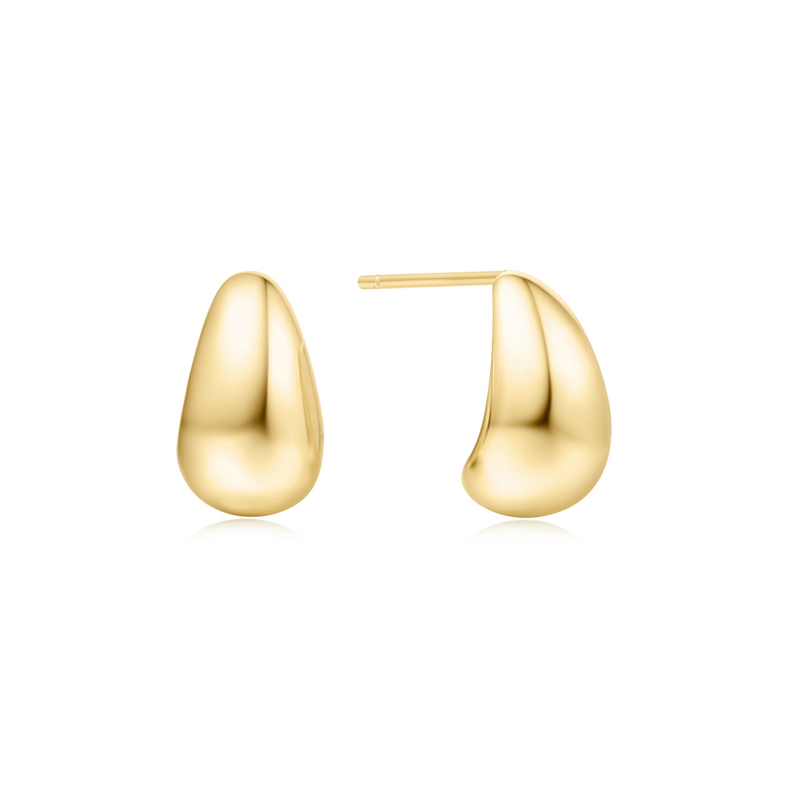 Gold Small Dome Hoop Earrings