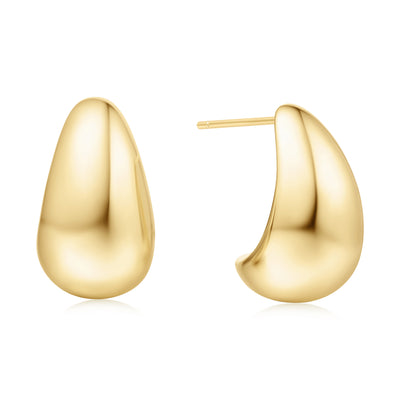 Gold Bold Dome Hoop Earrings
