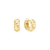 Gold Bold Texture Small Huggie Hoop Earrings