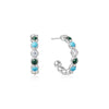 Silver Malachite and Turquoise Large Hoops