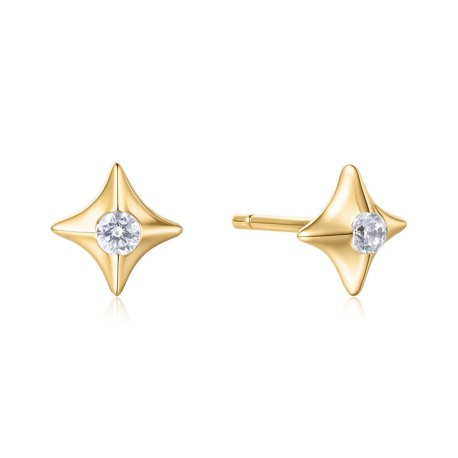 Gold Sparkling Star Stud Earrings